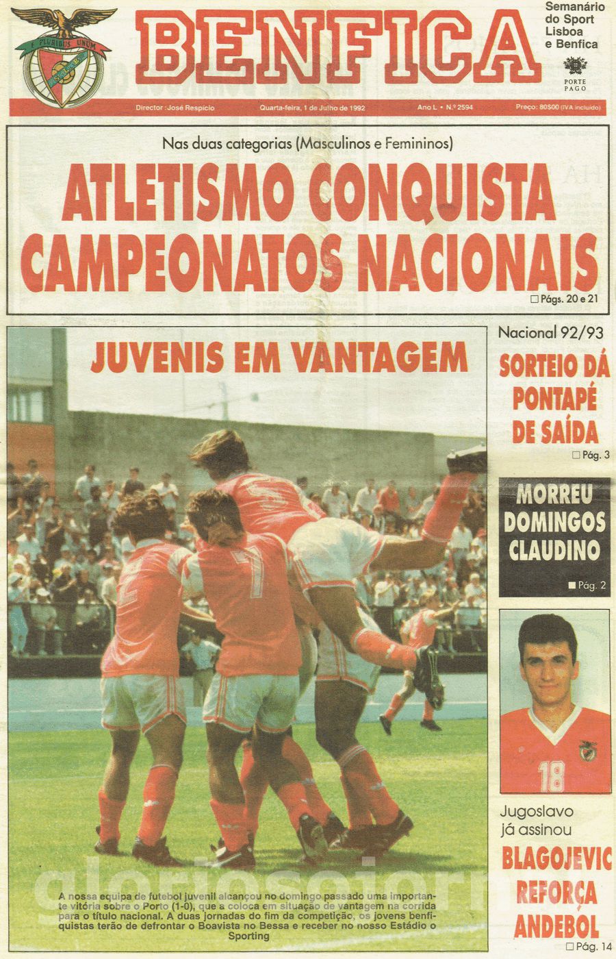 jornal o benfica 2594 1992-07-01